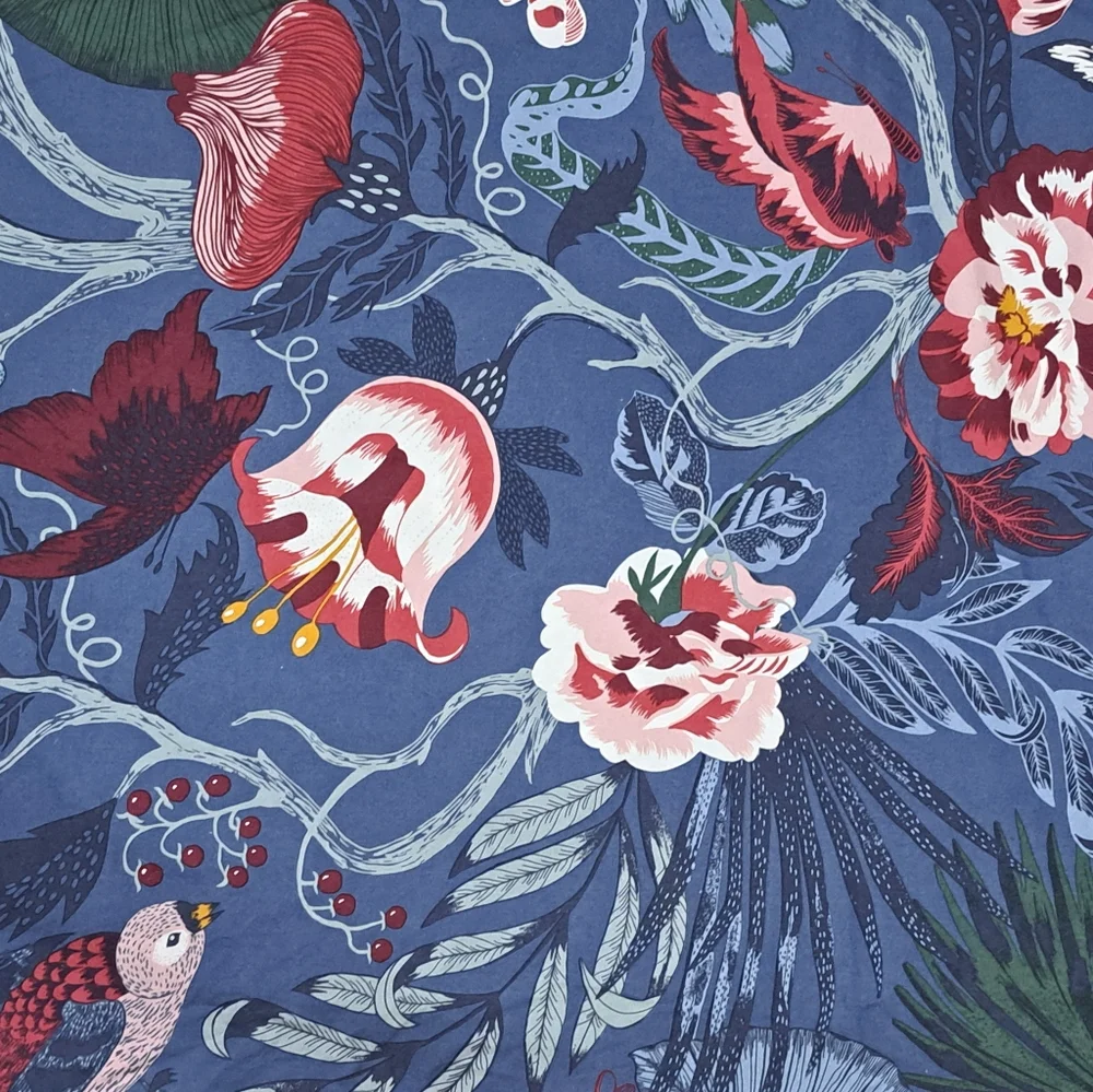 IKEA Filodendron Duvet Cover Floral Birds Butterflies Botanical F/Q